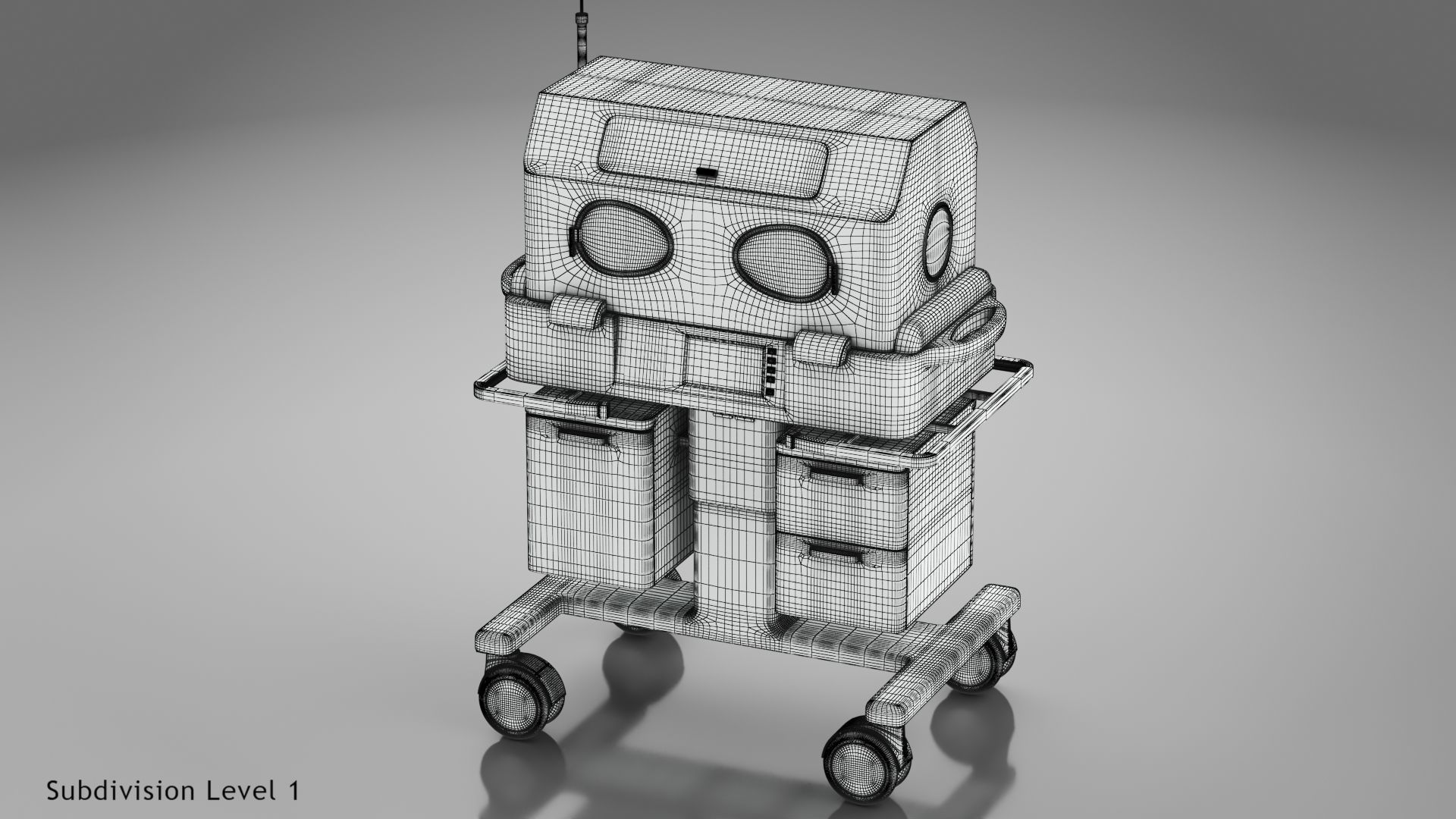 Baby Incubator Low-poly 3D model_31