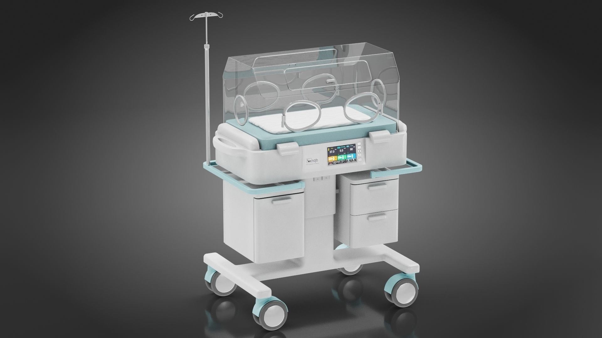 Baby Incubator Low-poly 3D model_17