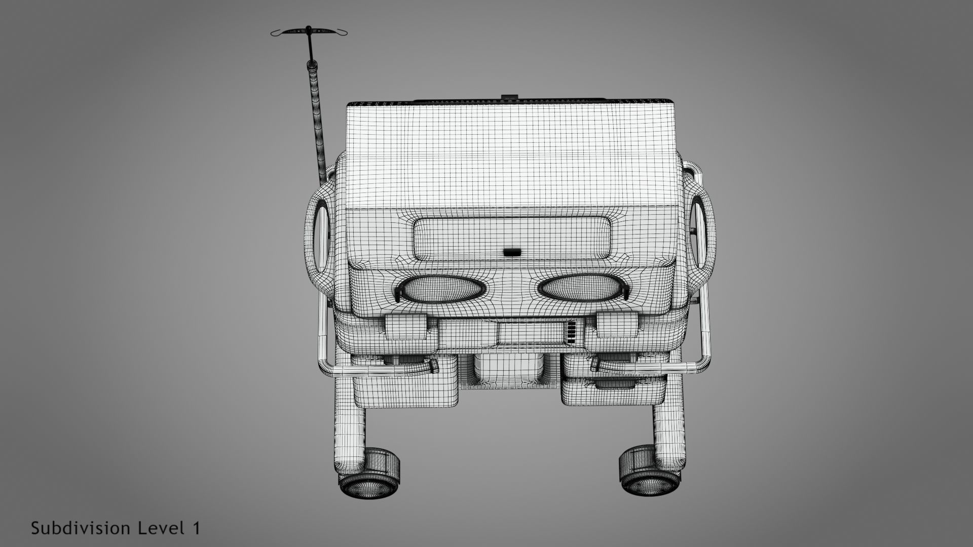 Baby Incubator Low-poly 3D model_26