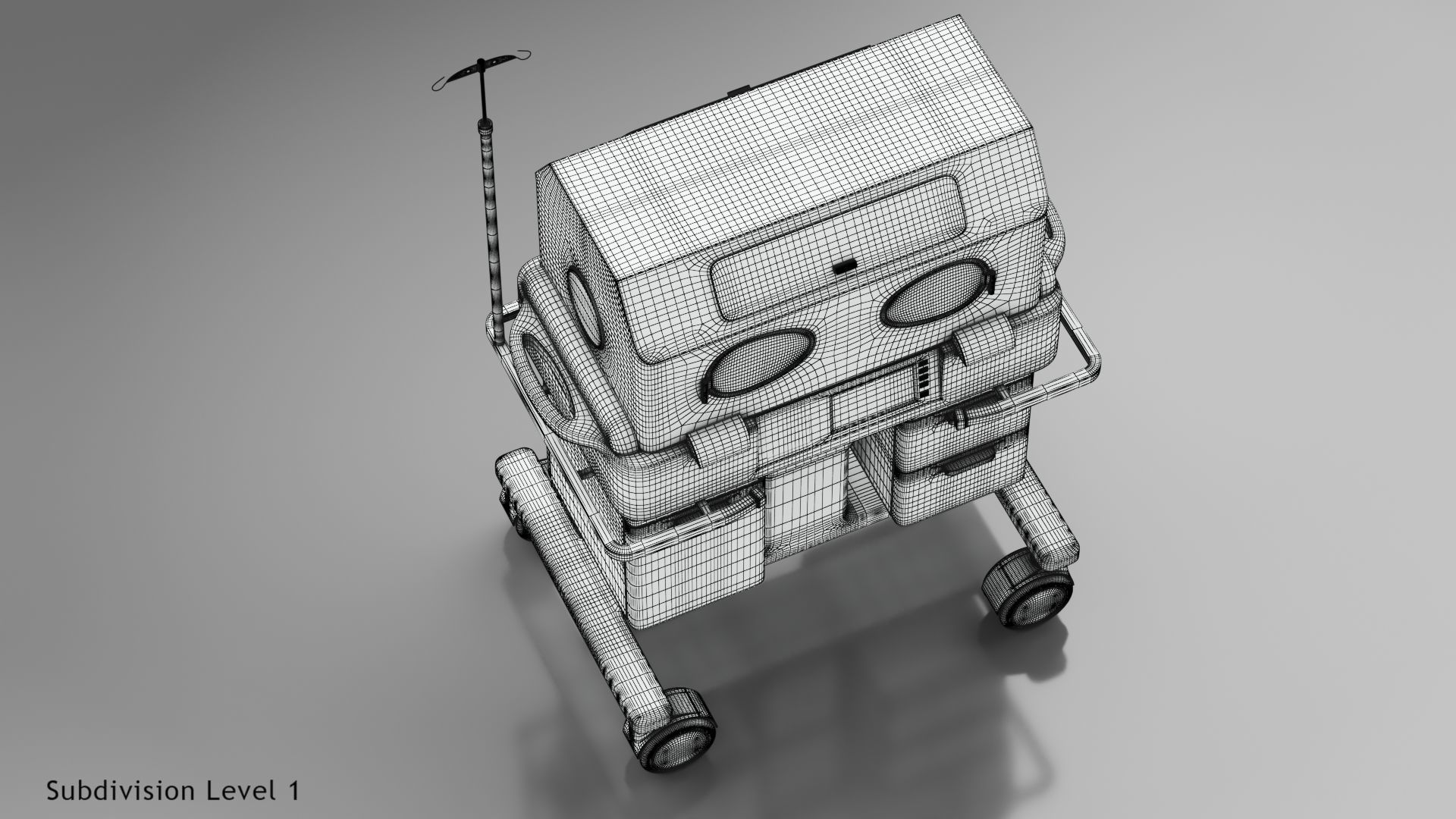 Baby Incubator Low-poly 3D model_43