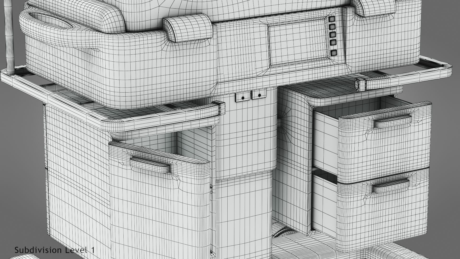 Baby Incubator Low-poly 3D model_37