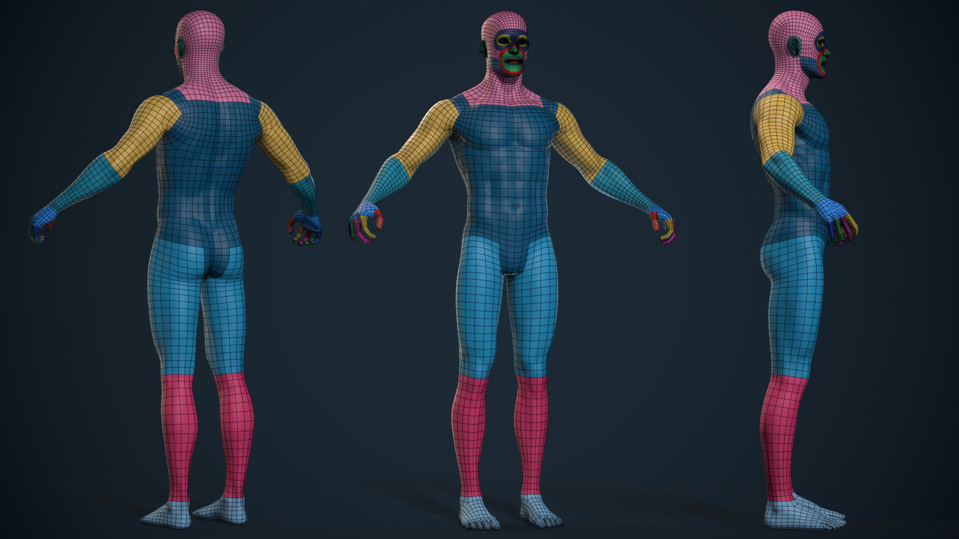 Male And Female Basemesh - Game Ready Low-poly 3D model_4