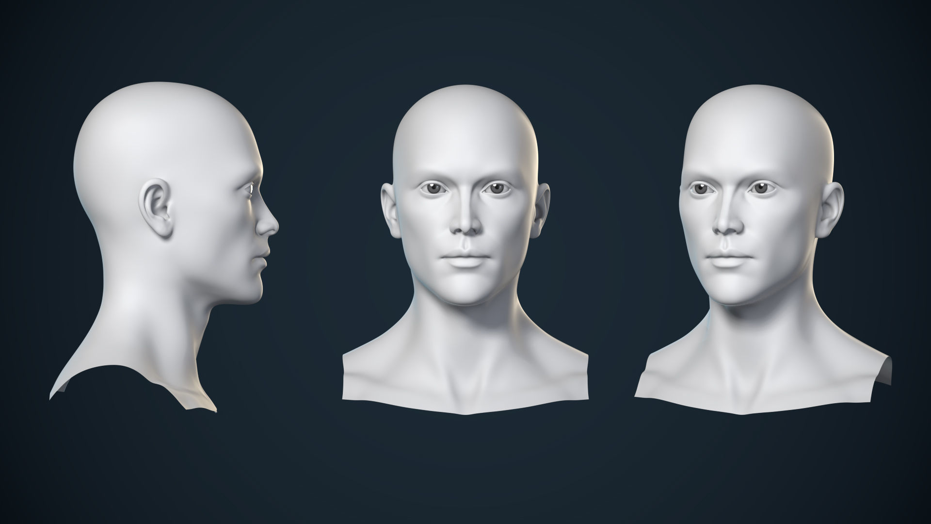 Male And Female Basemesh - Game Ready Low-poly 3D model_14