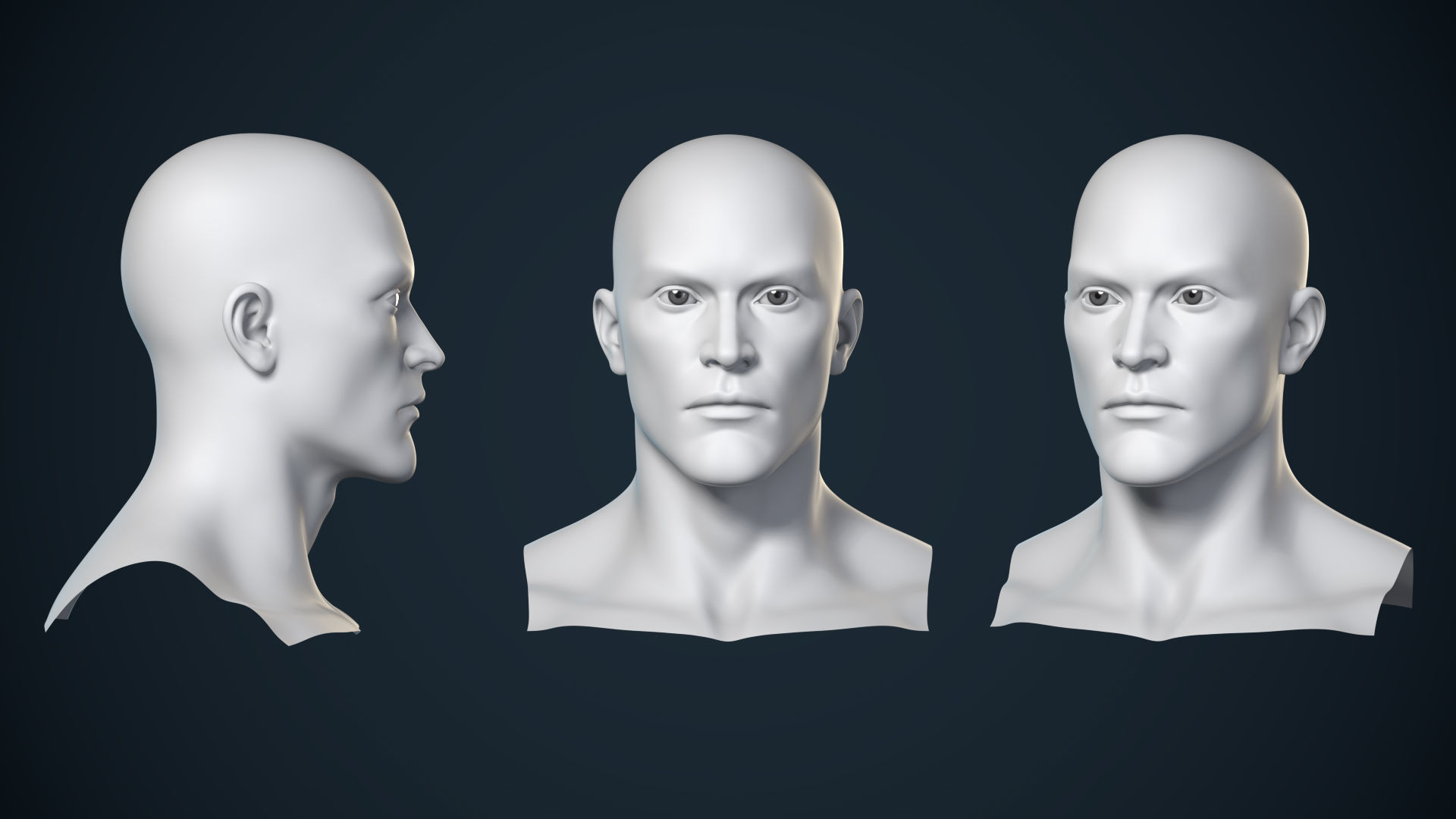 Male And Female Basemesh - Game Ready Low-poly 3D model_5