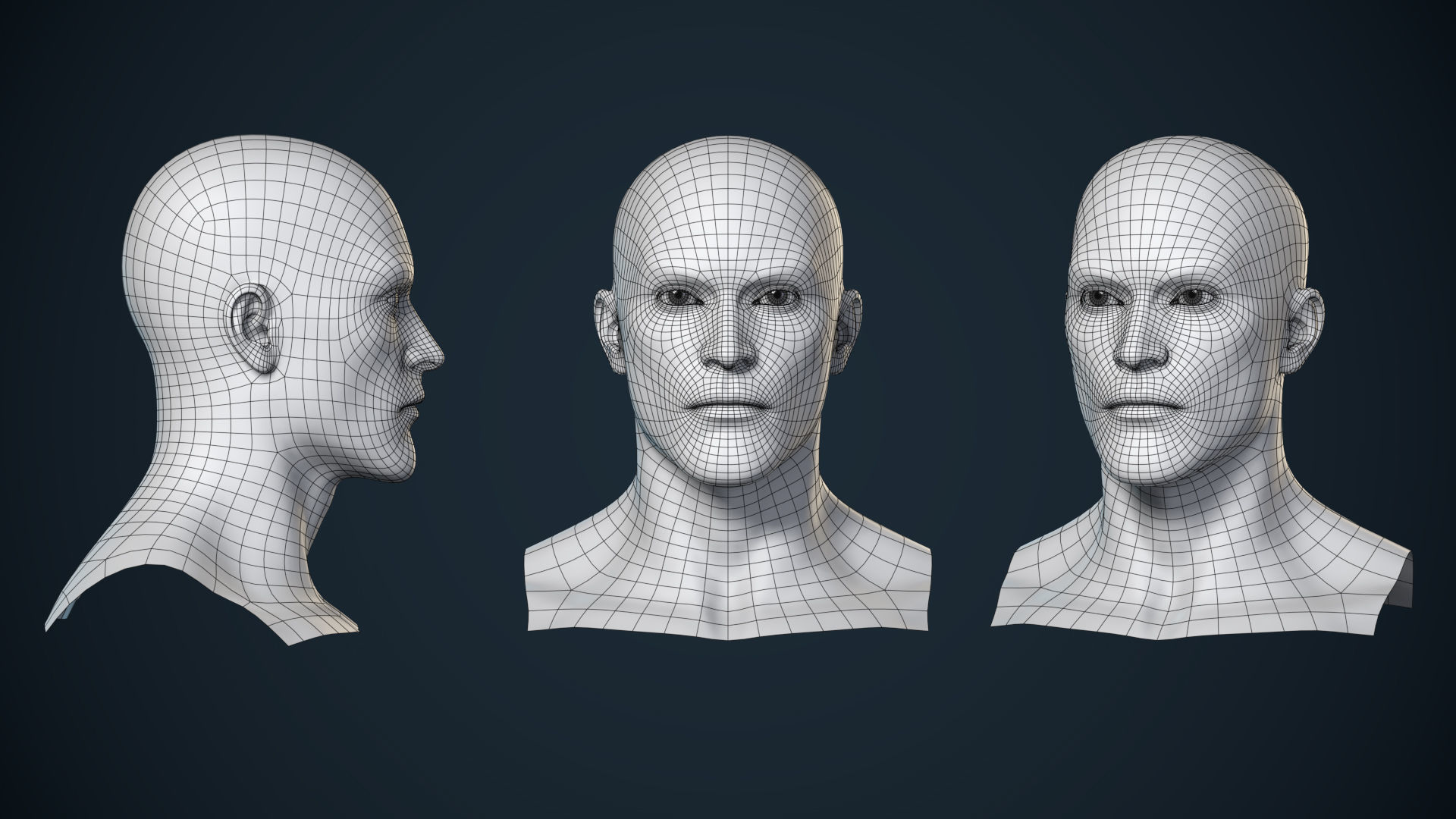 Male And Female Basemesh - Game Ready Low-poly 3D model_6