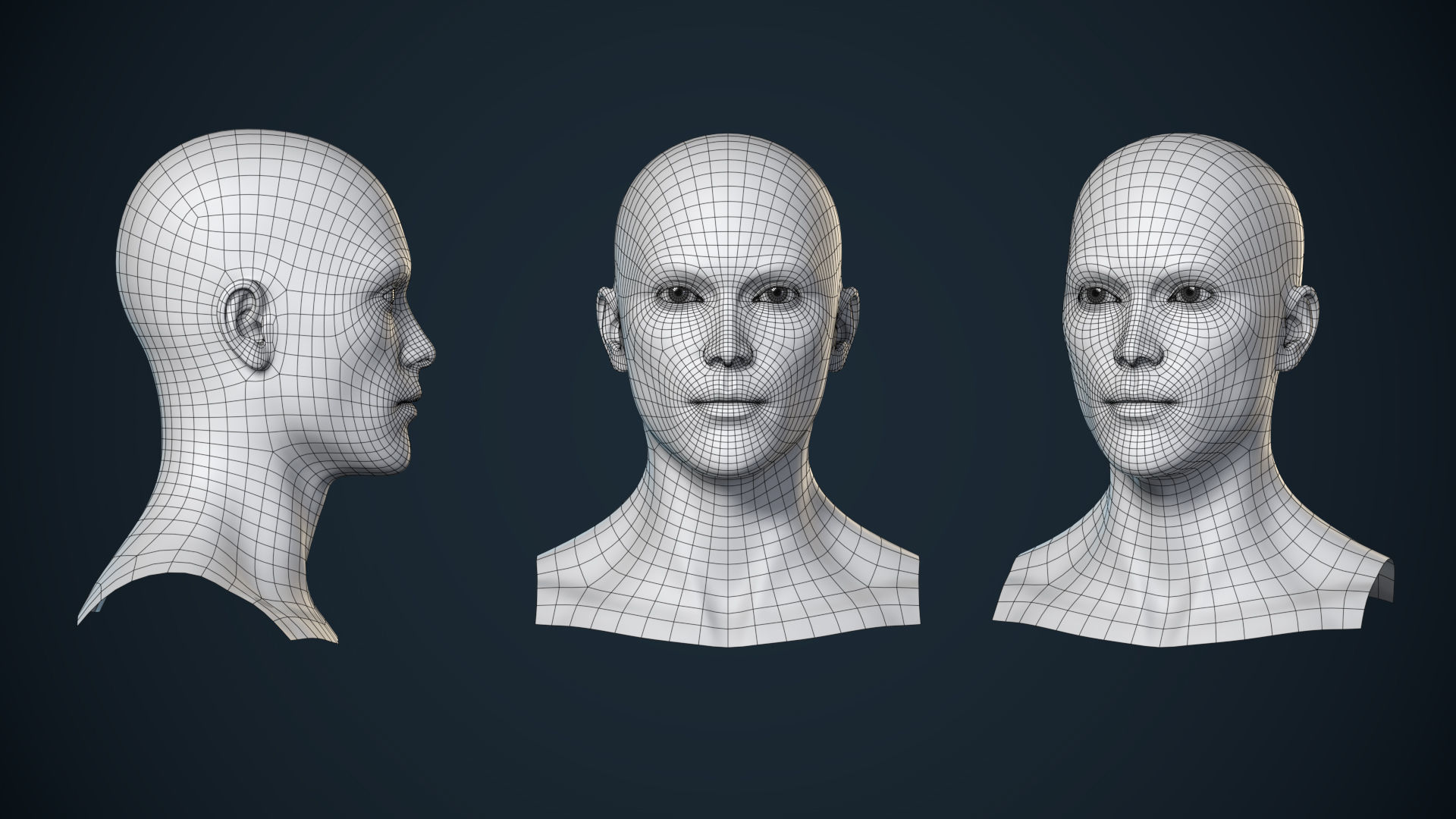 Male And Female Basemesh - Game Ready Low-poly 3D model_15