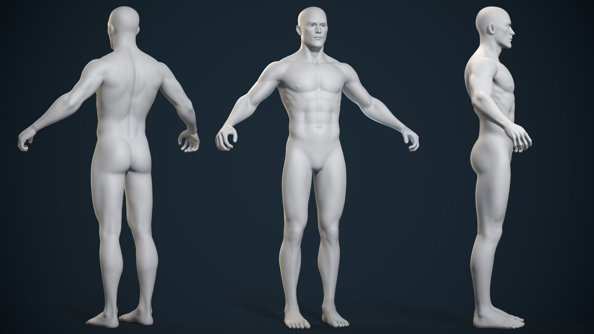 Male And Female Basemesh - Game Ready Low-poly 3D model_2