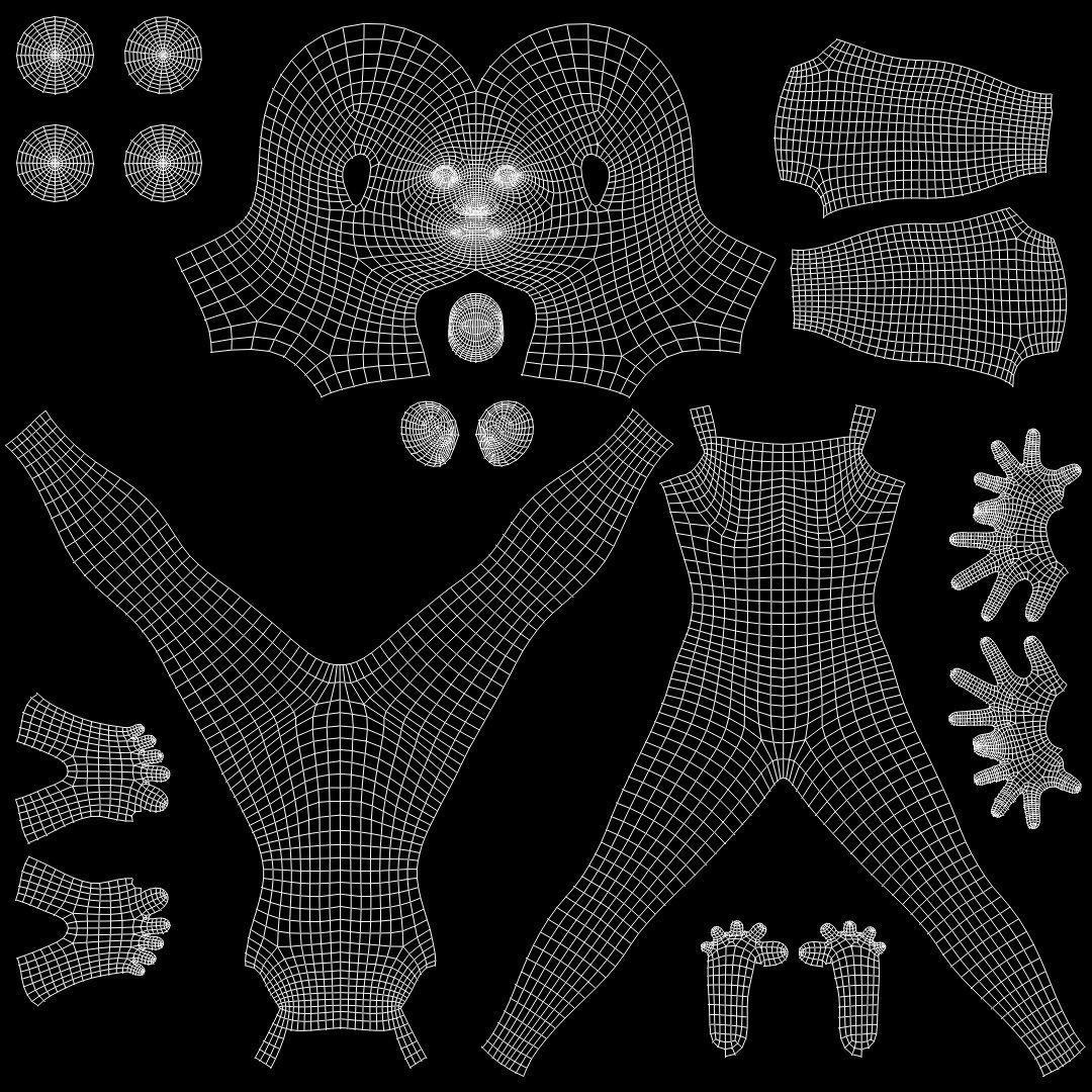 Male And Female Basemesh - Game Ready Low-poly 3D model_18