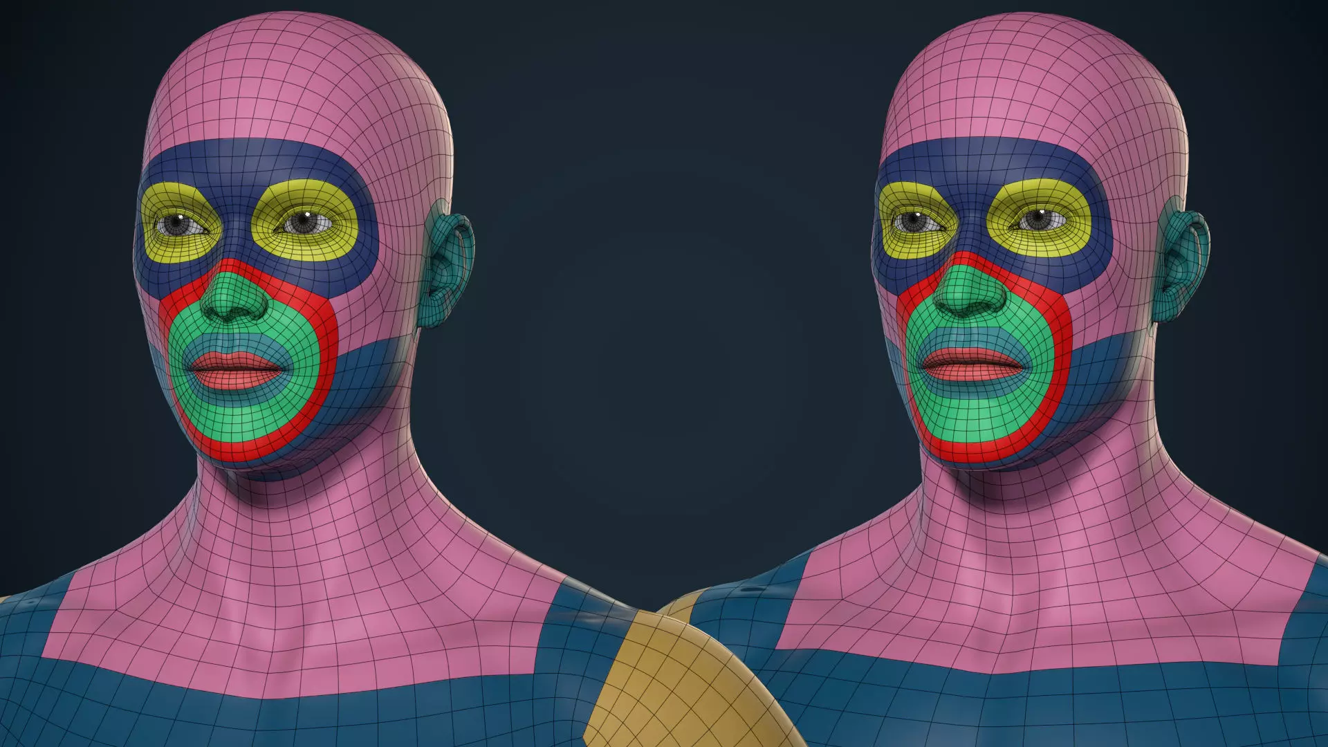 Male And Female Basemesh - Game Ready Low-poly 3D model_0