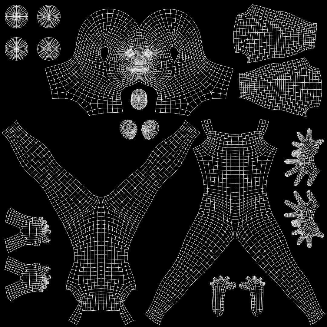 Male And Female Basemesh - Game Ready Low-poly 3D model_9