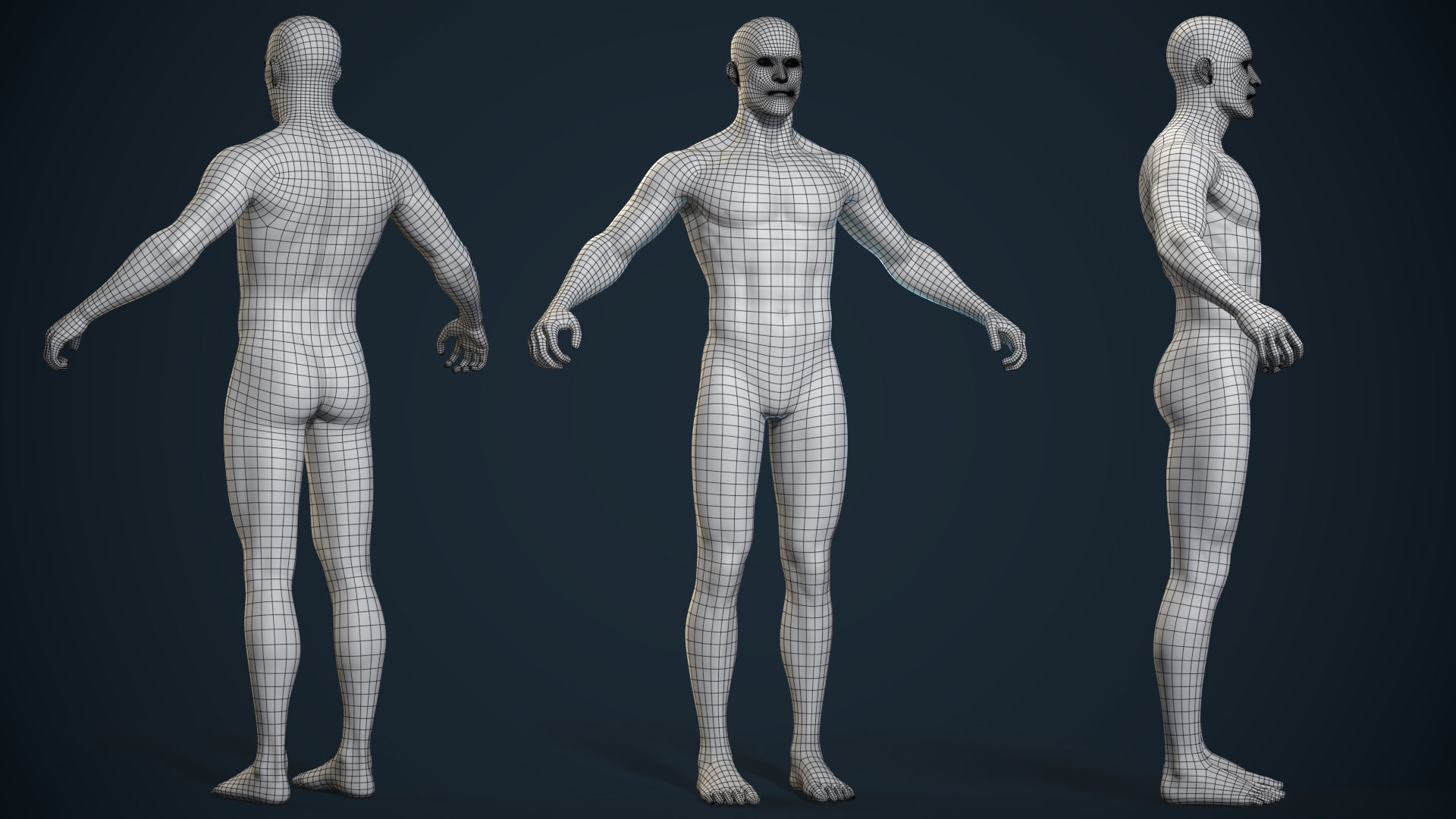 Male And Female Basemesh - Game Ready Low-poly 3D model_3