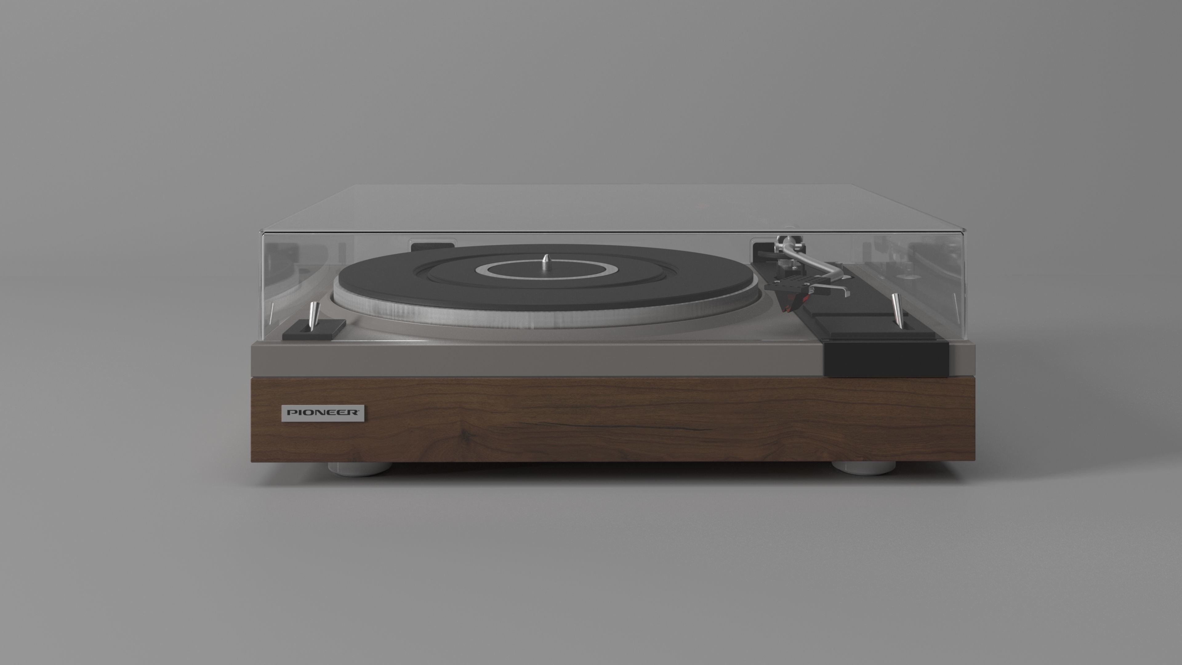 Gramophone Pioneer PL-112D belt drive stereo turntable 3D model_4