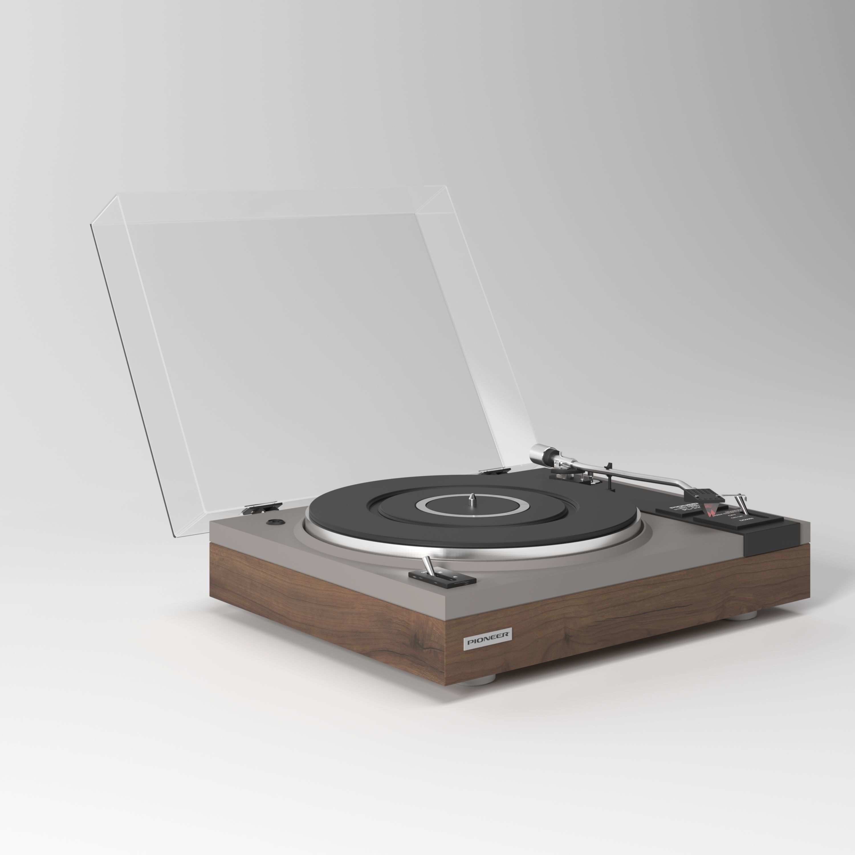 Gramophone Pioneer PL112D belt drive stereo turntable 3D model CGTrader