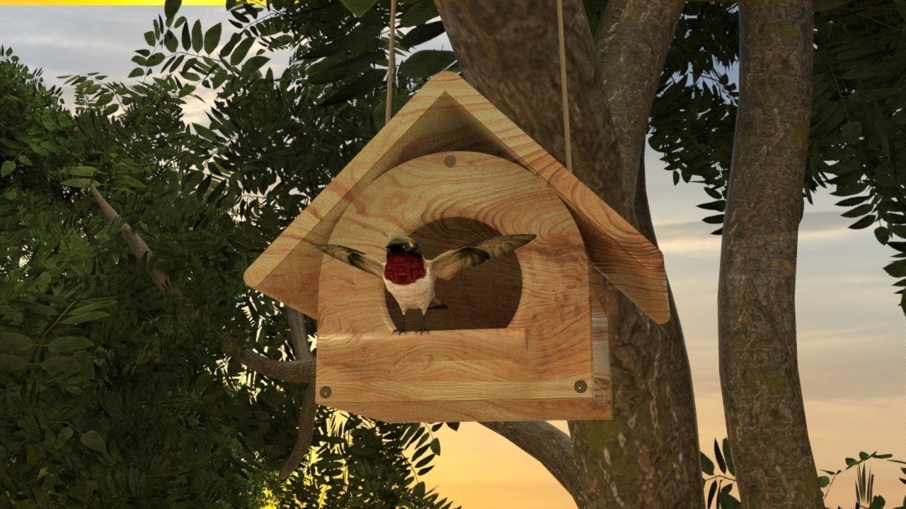 Bird House in Forest 3D model_1