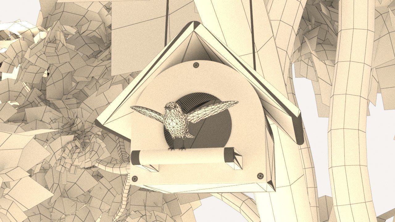 Bird House in Forest 3D model_10