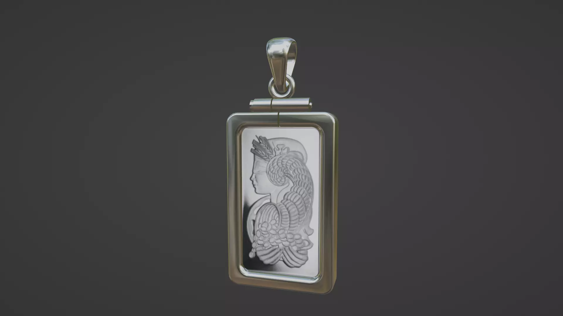 10g silver pamp bar frame mount w bail 3D print model