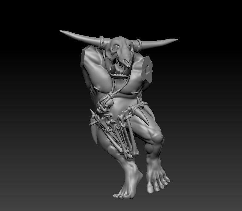 A GRAND WARHAMMER MINOTAUR MINIATURES DESIGN 3D print model_2