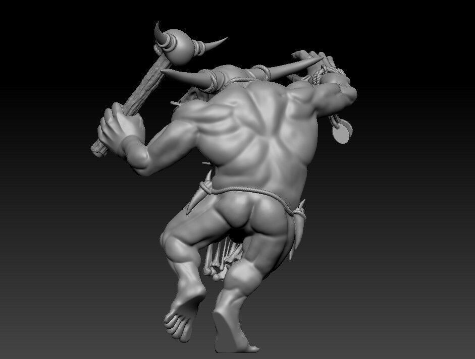 A GRAND WARHAMMER MINOTAUR MINIATURES DESIGN 3D print model_3