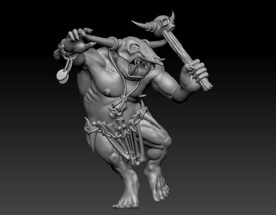 A GRAND WARHAMMER MINOTAUR MINIATURES DESIGN 3D print model_4