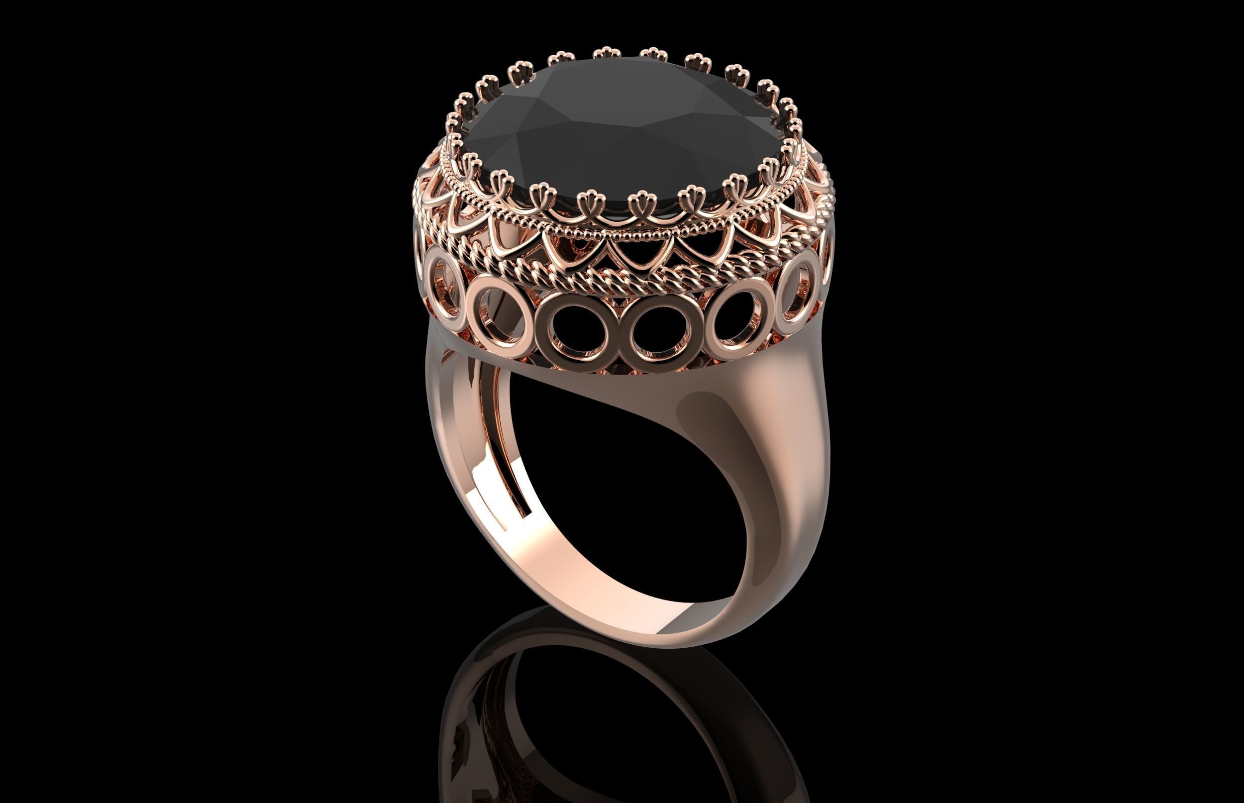 Fashion Ring 3D Print Model 3D print model_1