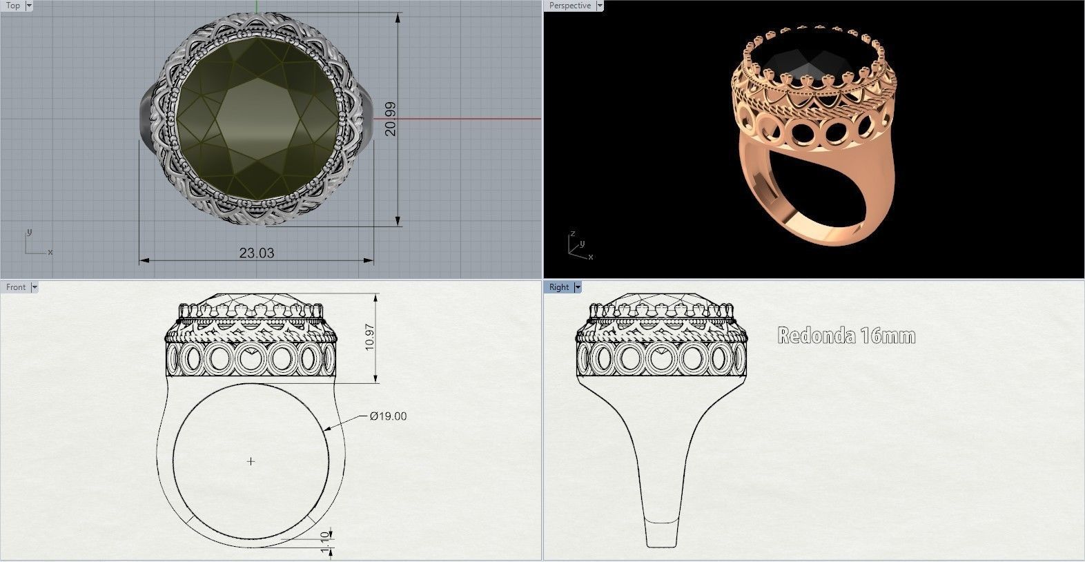 Fashion Ring 3D Print Model 3D print model_6