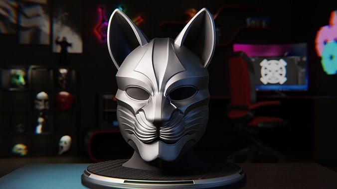 Stylized Cat Mask 3D print model