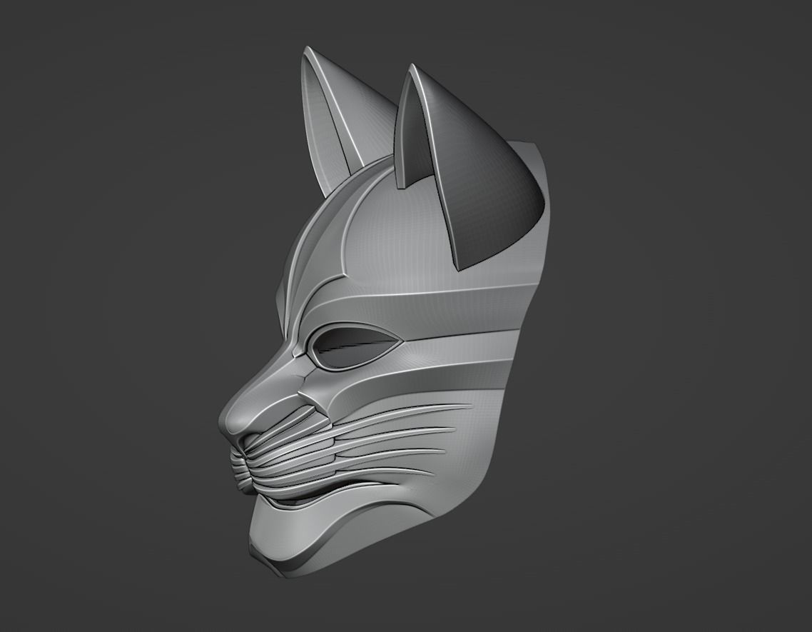 Stylized Cat Mask 3D print model_5