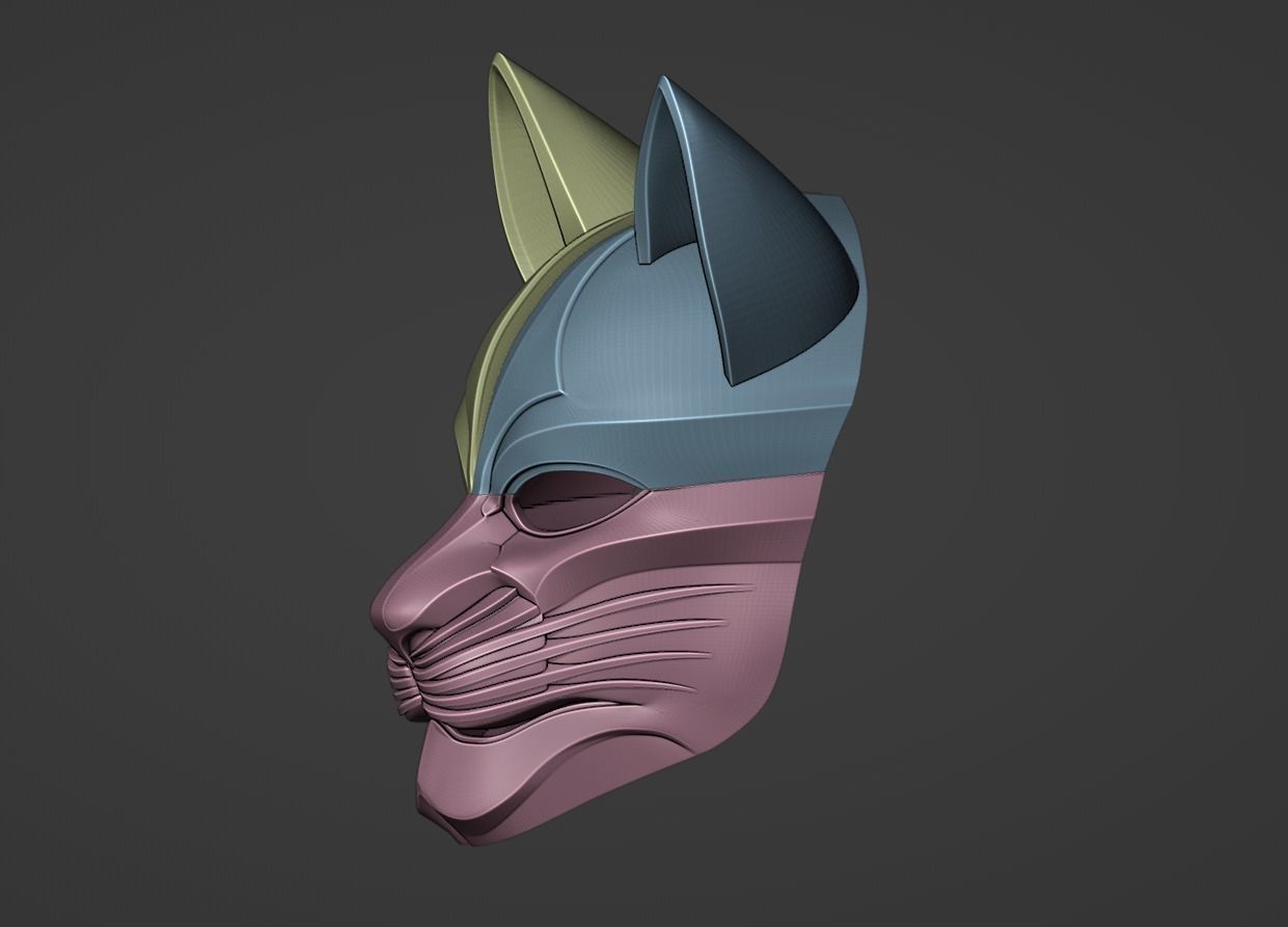 Stylized Cat Mask 3D print model_7