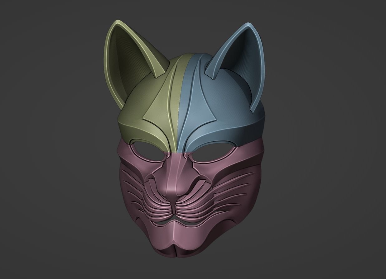 Stylized Cat Mask 3D print model_6