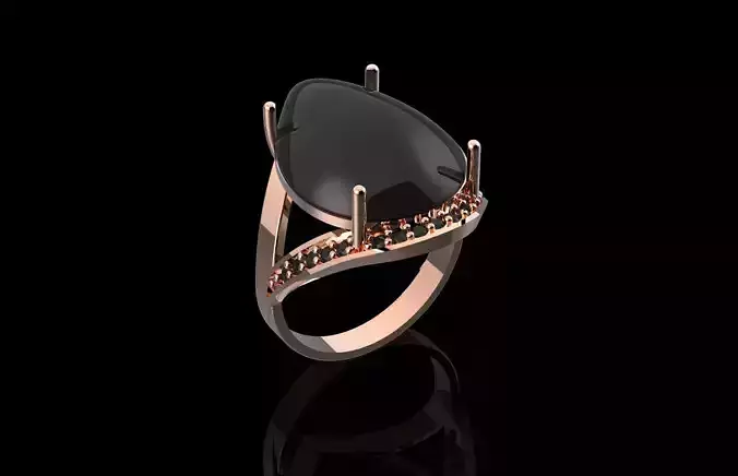 Fashion Ring With Brilliants 3D Print Model