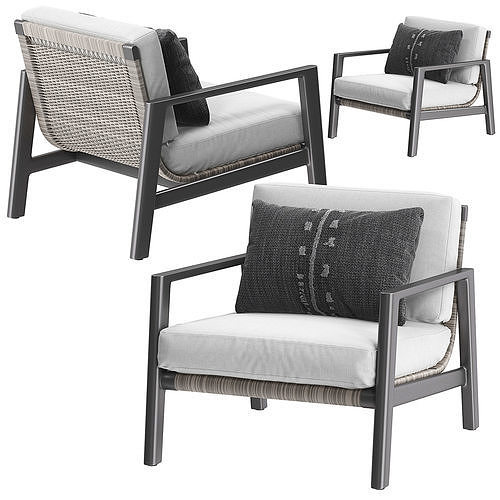 Mesa aluminium lounge chair by RH 3D model