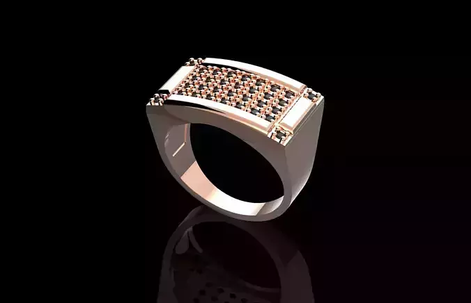 Fashion Ring With Brilliants 3D Print Model
