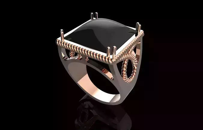 Fashion Ring With Brilliants 3D Print Model