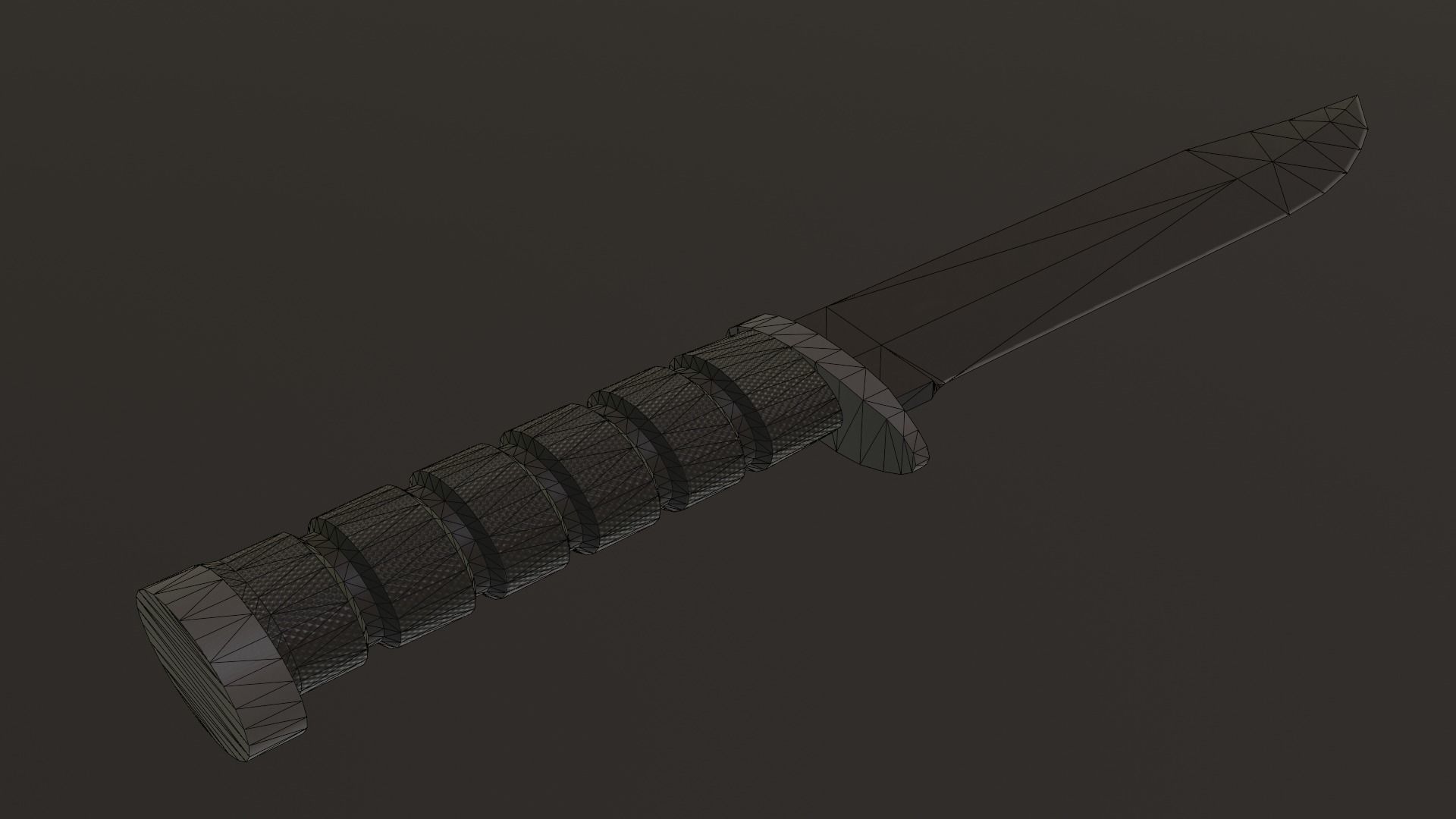 Tactical Knife Low-poly 3D model_5