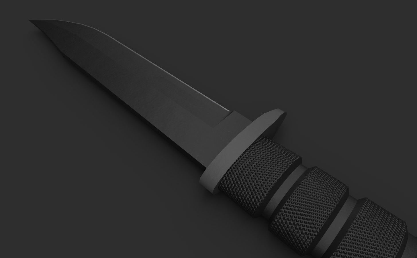 Tactical Knife Low-poly 3D model_1