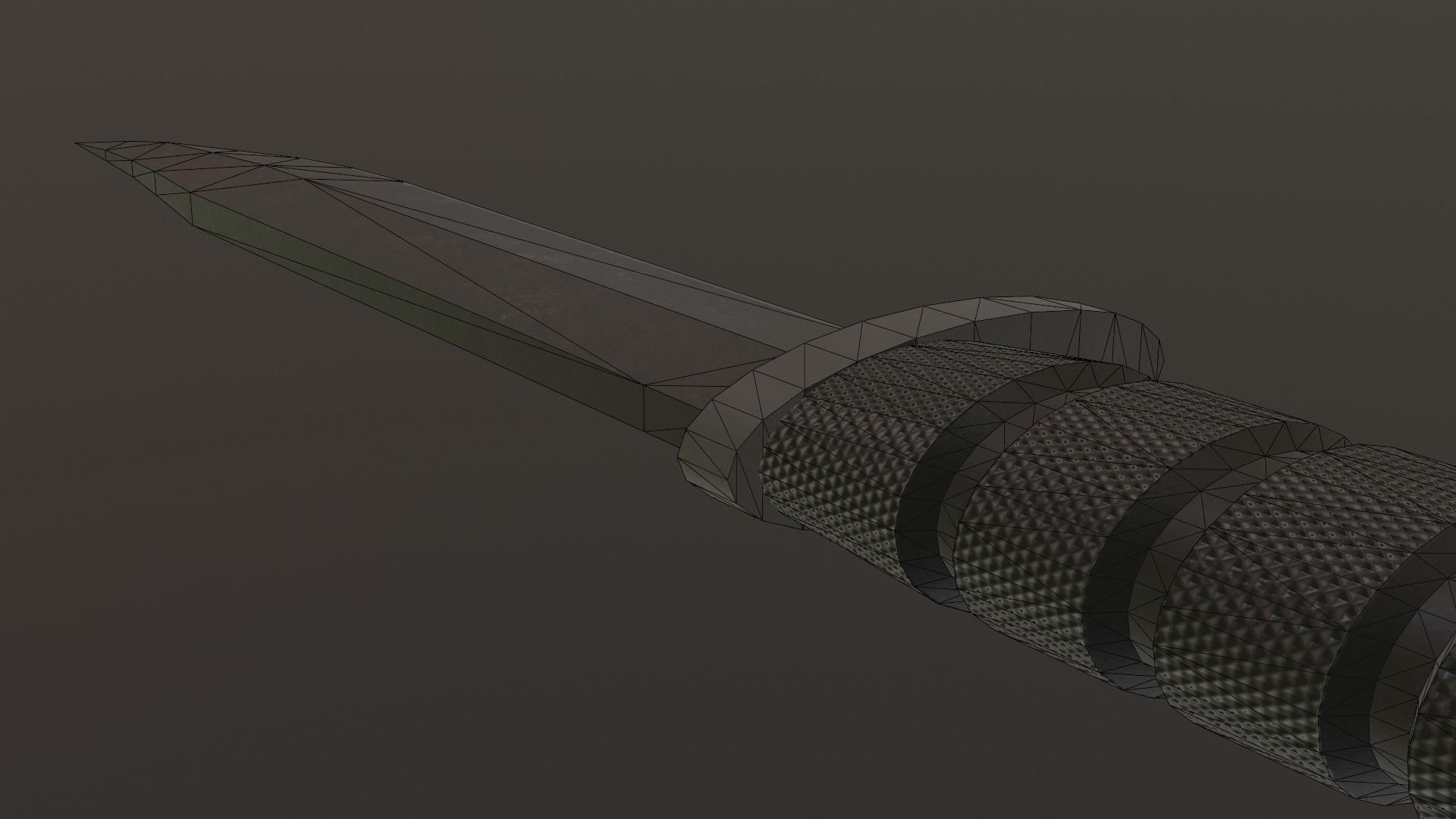 Tactical Knife Low-poly 3D model_9