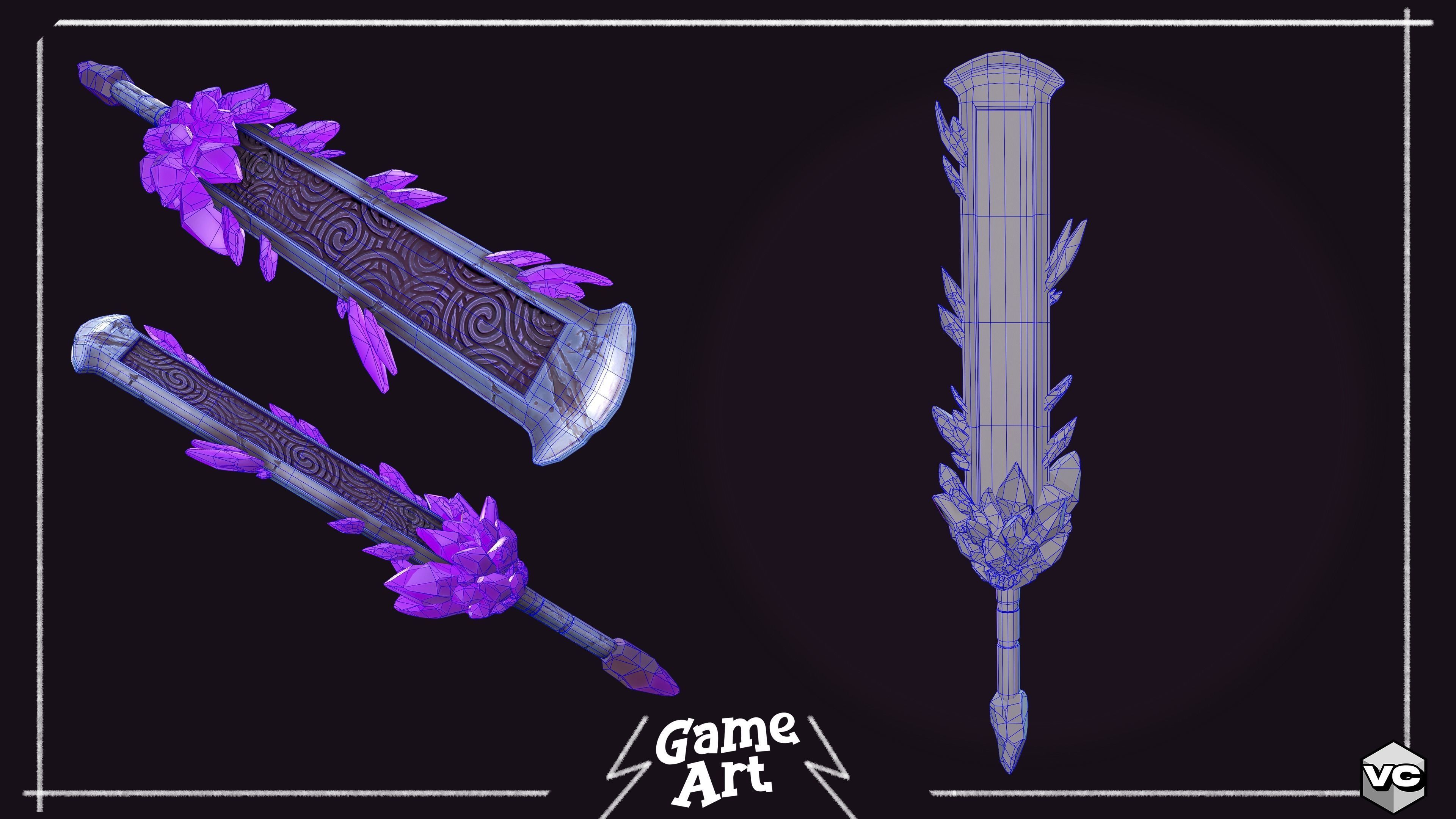 WEAPON BUNDLE - 5 Weapons Game Ready -  Low-poly 3D model_20