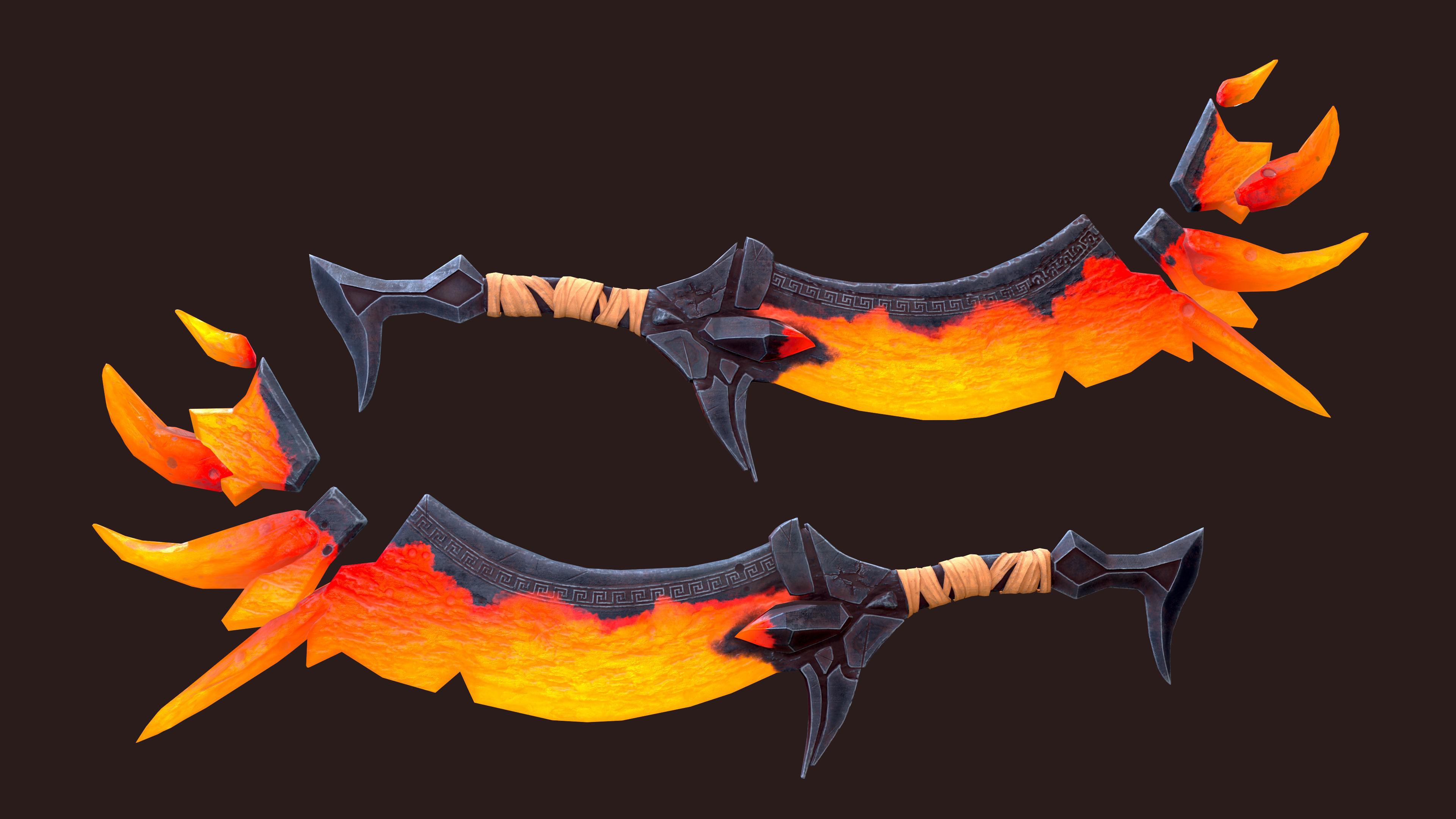 WEAPON BUNDLE - 5 Weapons Game Ready -  Low-poly 3D model_12