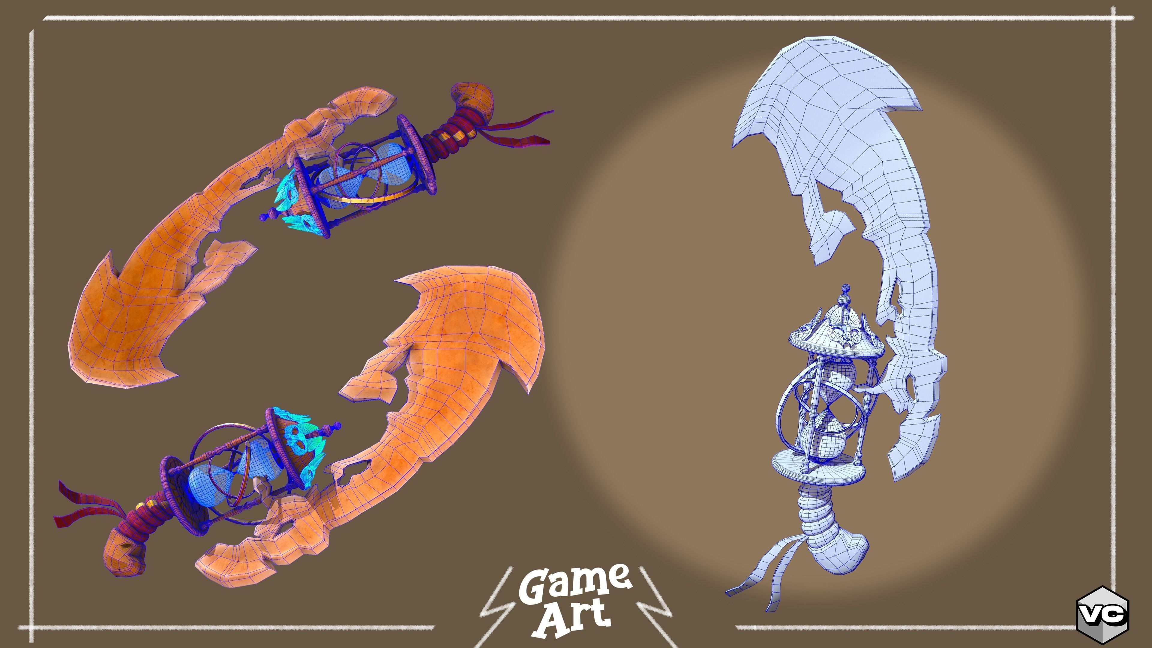 WEAPON BUNDLE - 5 Weapons Game Ready -  Low-poly 3D model_30