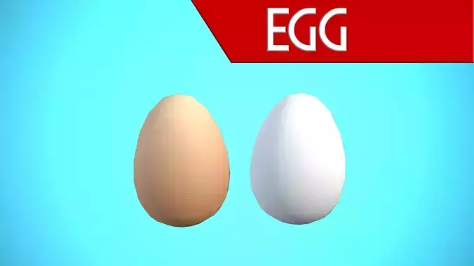 EGG CARTOON STYLIZED Low-poly 3D model