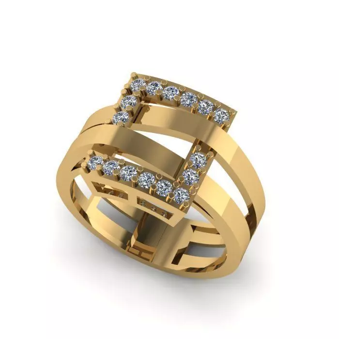 Diamond Modern Ring 3D print model 3D print model