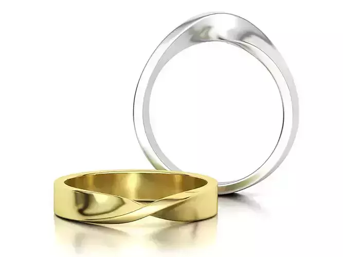 Mobius Wedding Band Infinity Band Ring 3Dmodel 4-11US 3D print model