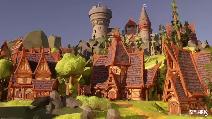 Stylized Island Castle Environment