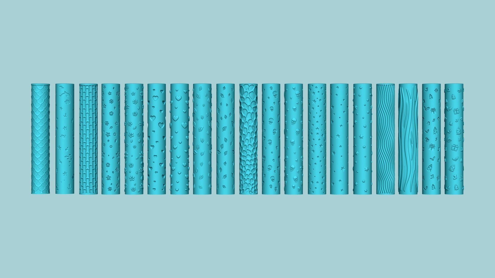 57 Texture Rolls Collection - Fondant Decoration Maker _4