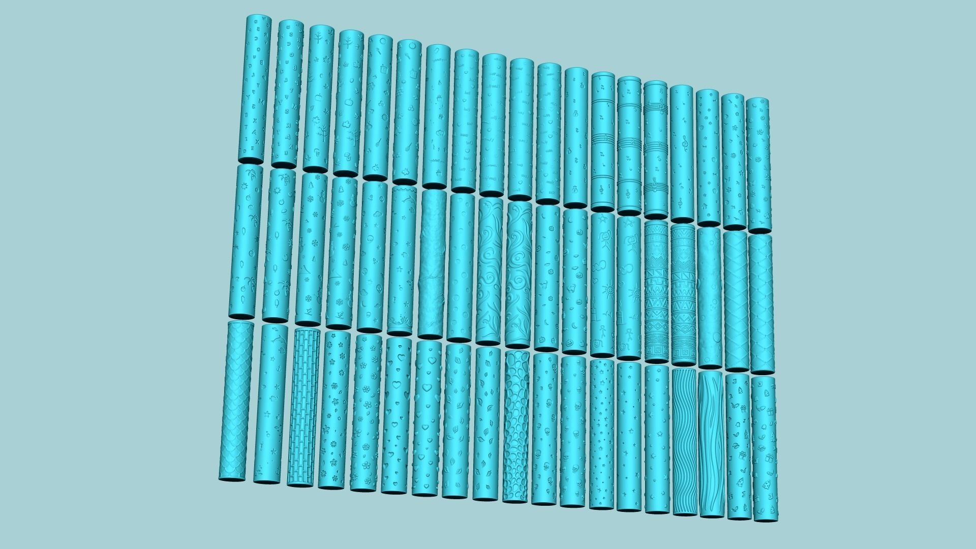 57 Texture Rolls Collection - Fondant Decoration Maker _1