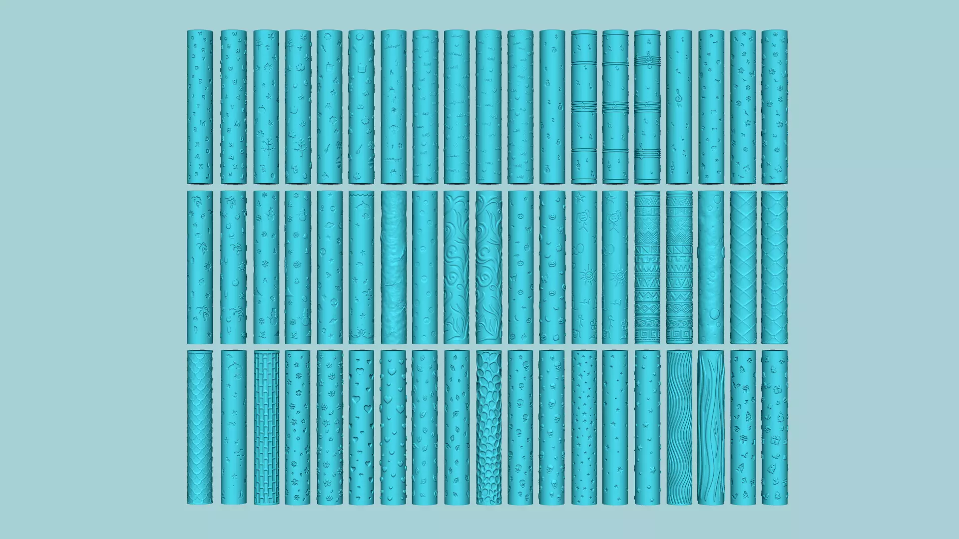 57 Texture Rolls Collection - Fondant Decoration Maker _0