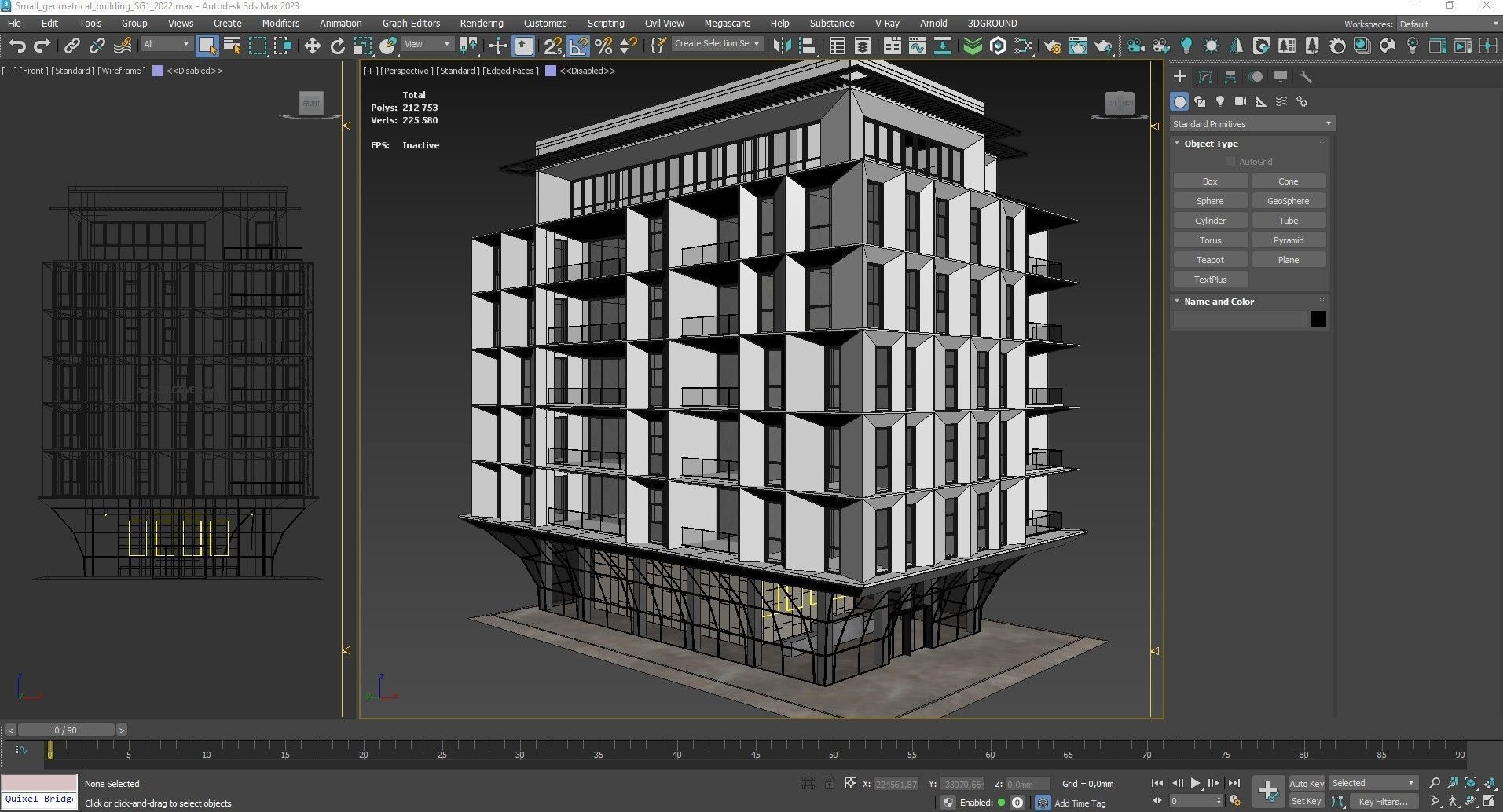 3D Residential small geometrical building SG1 3D model_4