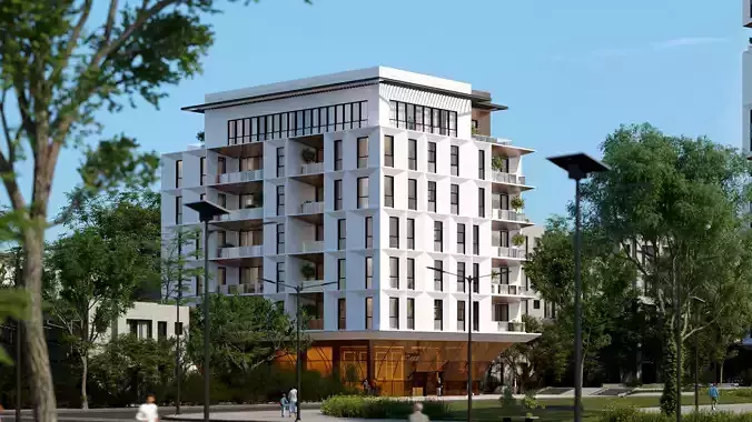 3D Residential small geometrical building SG1