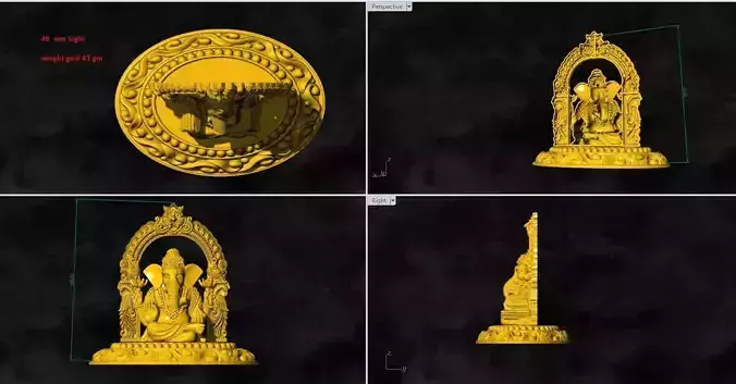 ganesh locket pendent gold silver 