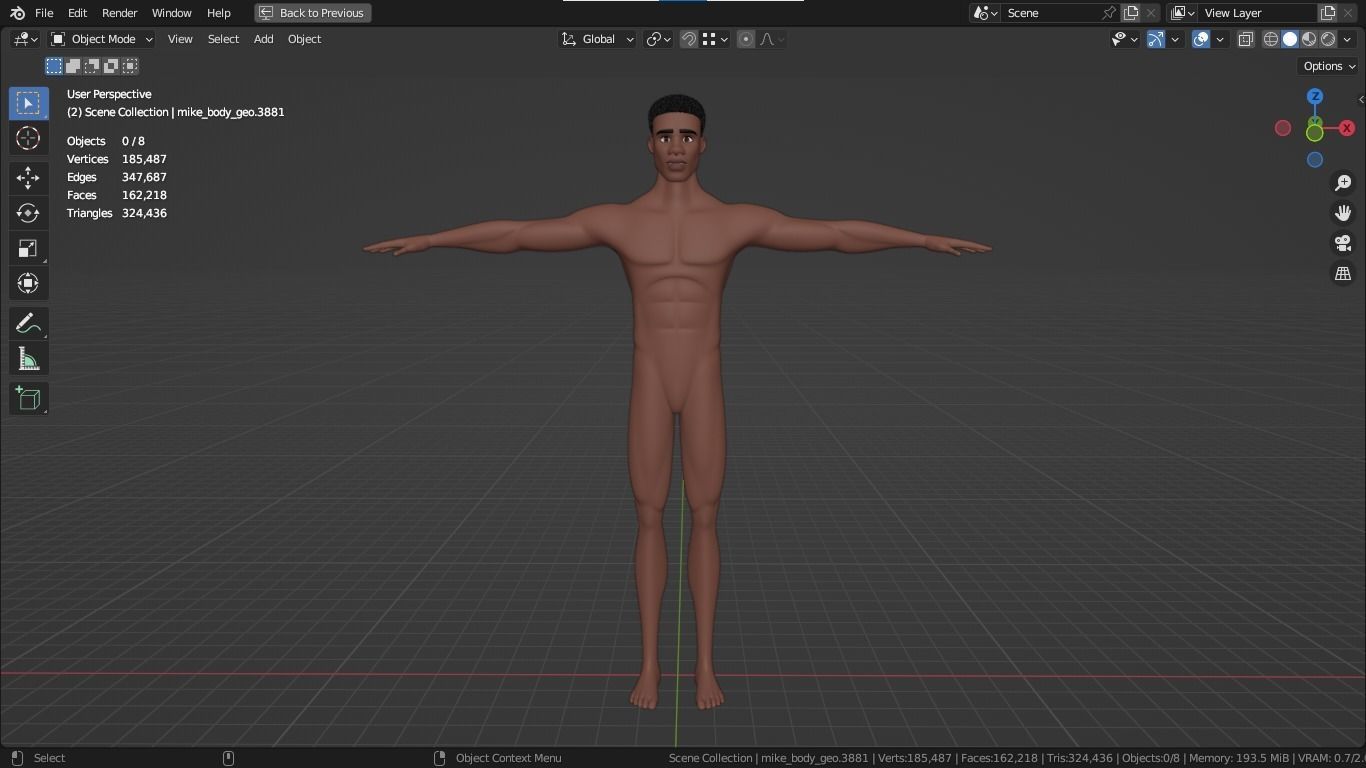 Jacob cartoon male character with muscular body 3D model_2